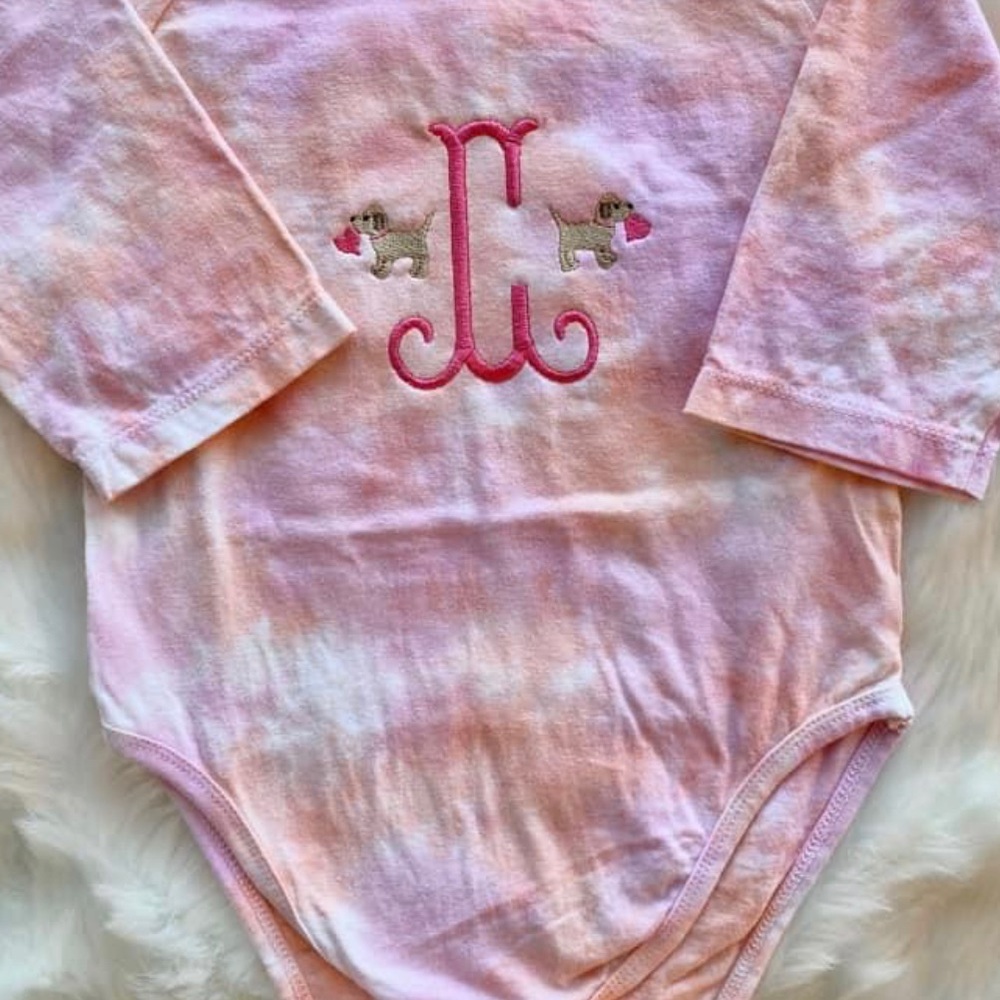 “C” monogrammed onesie